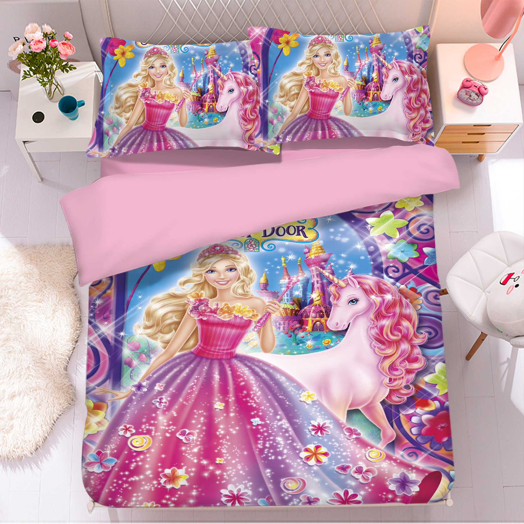 Barbie Comfortable Bedding Three-Piece Soft and Breathable Duvet Cover - Image 9