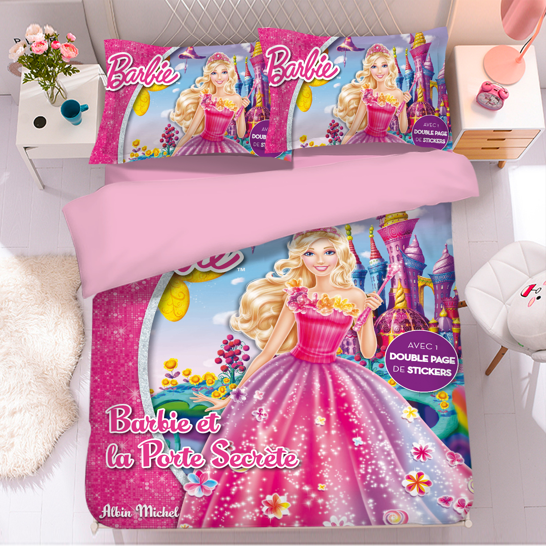 Barbie Comfortable Bedding Three-Piece Soft and Breathable Duvet Cover - Image 11