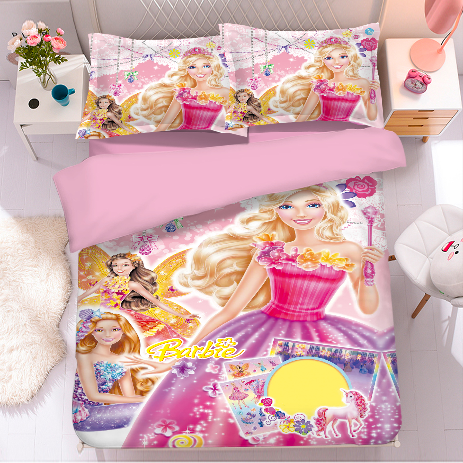 Barbie Comfortable Bedding Three-Piece Soft and Breathable Duvet Cover - Image 12