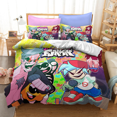 Friday Night Funkin Comfortable Bedding Three-Piece Soft and Breathable Duvet Cover
