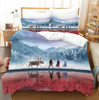 Frozen Comfortable Bedding Three-Piece Soft and Breathable Duvet Cover - Image 9