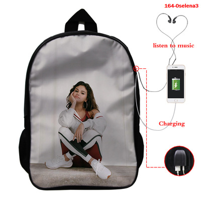 Selena Gomez USB Charge Backpack Mega Charizard Split Students Boys Girls Knapsack Men Women Travel Laptop Rucksack - Image 6