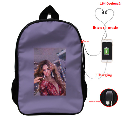 Selena Gomez USB Charge Backpack Mega Charizard Split Students Boys Girls Knapsack Men Women Travel Laptop Rucksack - Image 7