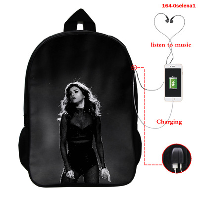 Selena Gomez USB Charge Backpack Mega Charizard Split Students Boys Girls Knapsack Men Women Travel Laptop Rucksack - Image 8
