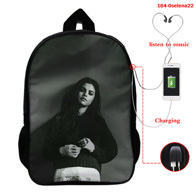 Selena Gomez USB Charge Backpack Mega Charizard Split Students Boys Girls Knapsack Men Women Travel Laptop Rucksack - Image 9