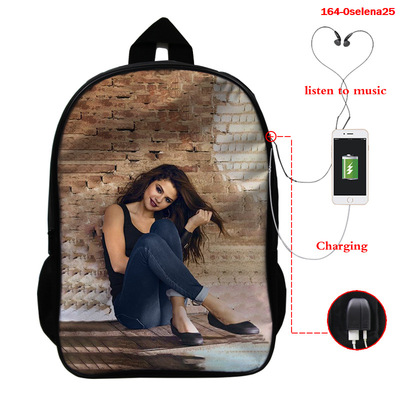 Selena Gomez USB Charge Backpack Mega Charizard Split Students Boys Girls Knapsack Men Women Travel Laptop Rucksack - Image 10