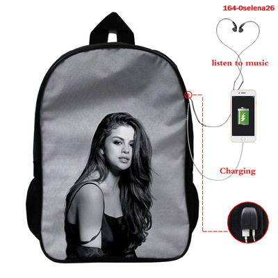 Selena Gomez USB Charge Backpack Mega Charizard Split Students Boys Girls Knapsack Men Women Travel Laptop Rucksack - Image 11