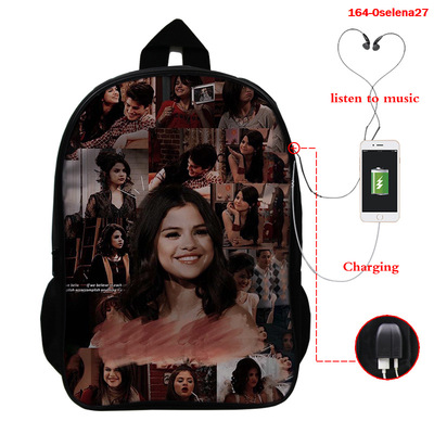 Selena Gomez USB Charge Backpack Mega Charizard Split Students Boys Girls Knapsack Men Women Travel Laptop Rucksack - Image 12