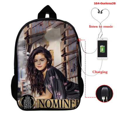 Selena Gomez USB Charge Backpack Mega Charizard Split Students Boys Girls Knapsack Men Women Travel Laptop Rucksack - Image 13