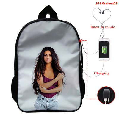 Selena Gomez USB Charge Backpack Mega Charizard Split Students Boys Girls Knapsack Men Women Travel Laptop Rucksack - Image 16