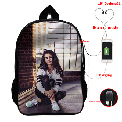 Selena Gomez USB Charge Backpack Mega Charizard Split Students Boys Girls Knapsack Men Women Travel Laptop Rucksack - Image 17