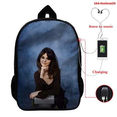 Selena Gomez USB Charge Backpack Mega Charizard Split Students Boys Girls Knapsack Men Women Travel Laptop Rucksack - Image 18
