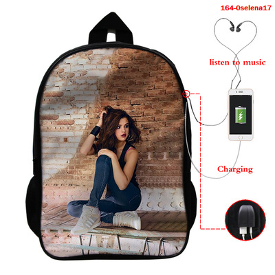 Selena Gomez USB Charge Backpack Mega Charizard Split Students Boys Girls Knapsack Men Women Travel Laptop Rucksack - Image 21