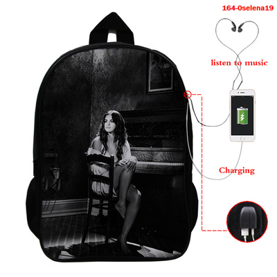 Selena Gomez USB Charge Backpack Mega Charizard Split Students Boys Girls Knapsack Men Women Travel Laptop Rucksack - Image 23