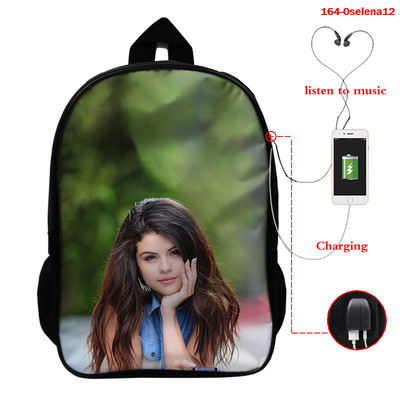 Selena Gomez USB Charge Backpack Mega Charizard Split Students Boys Girls Knapsack Men Women Travel Laptop Rucksack - Image 25