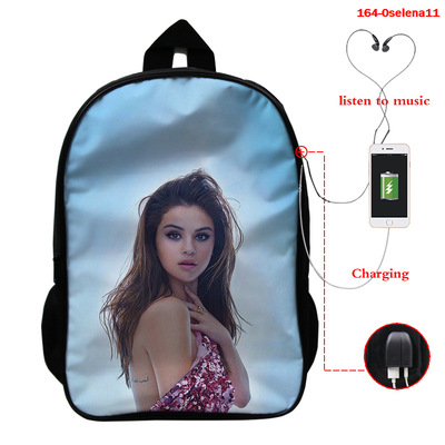 Selena Gomez USB Charge Backpack Mega Charizard Split Students Boys Girls Knapsack Men Women Travel Laptop Rucksack - Image 26