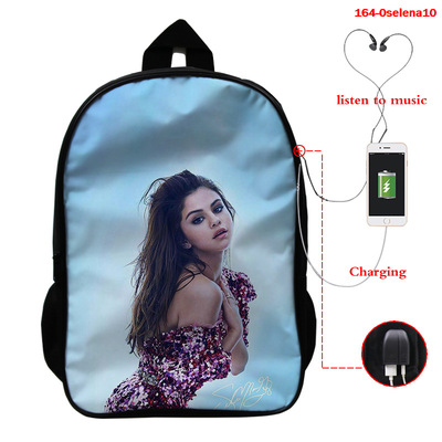 Selena Gomez USB Charge Backpack Mega Charizard Split Students Boys Girls Knapsack Men Women Travel Laptop Rucksack - Image 27