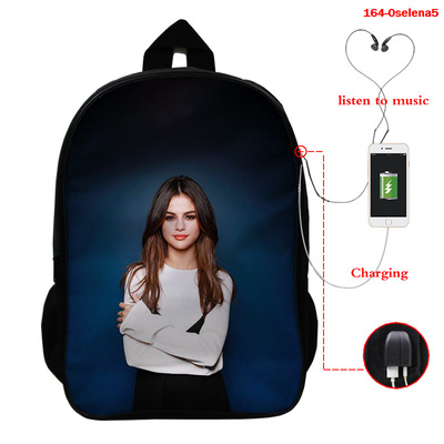 Selena Gomez USB Charge Backpack Mega Charizard Split Students Boys Girls Knapsack Men Women Travel Laptop Rucksack - Image 28