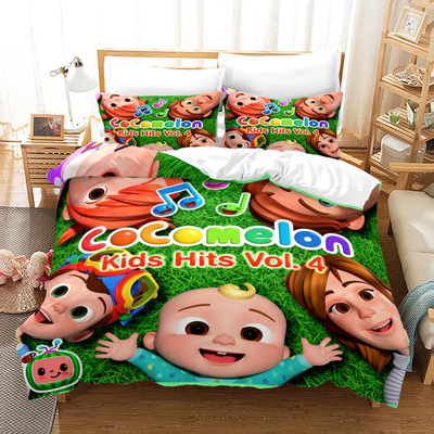 CoCoMelon Comfortable Bedding Three-Piece Soft and Breathable Duvet Cover - Image 17
