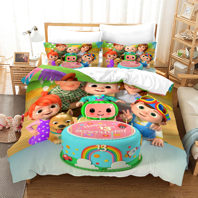 CoCoMelon Comfortable Bedding Three-Piece Soft and Breathable Duvet Cover - Image 8