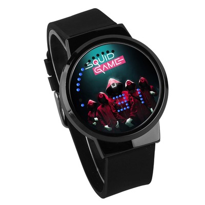 Squid Game Waterproof LED Touch Screen Watch Black Strap Black Dial - Image 7