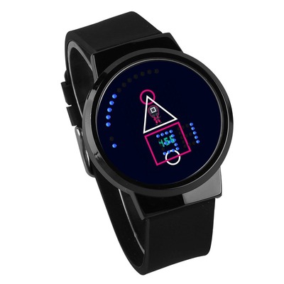 Squid Game Waterproof LED Touch Screen Watch Black Strap Black Dial - Image 8