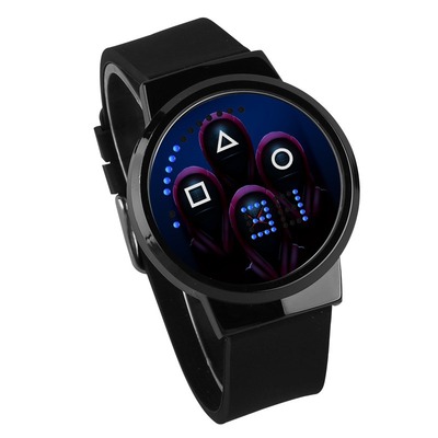 Squid Game Waterproof LED Touch Screen Watch Black Strap Black Dial - Image 9