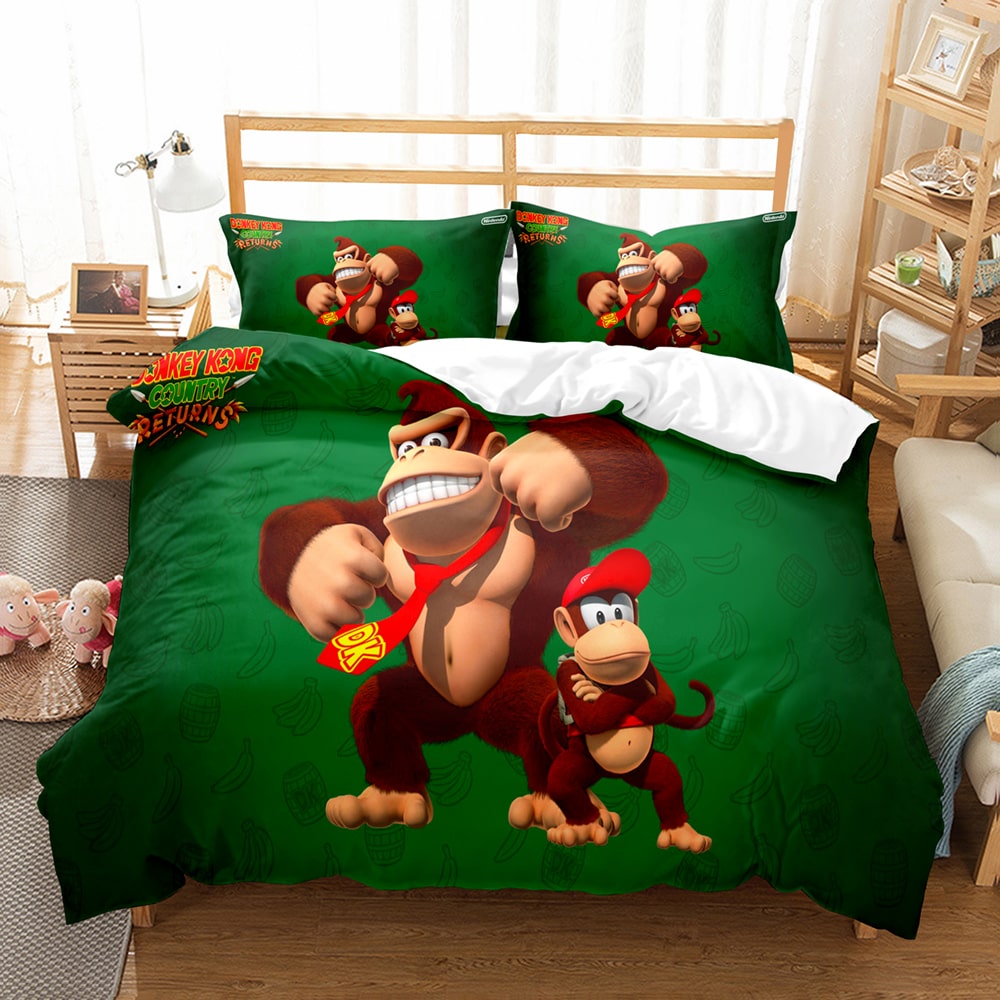 Donkey Kong Comfortable Bedding Three-Piece Soft and Breathable Duvet Cover - Image 10