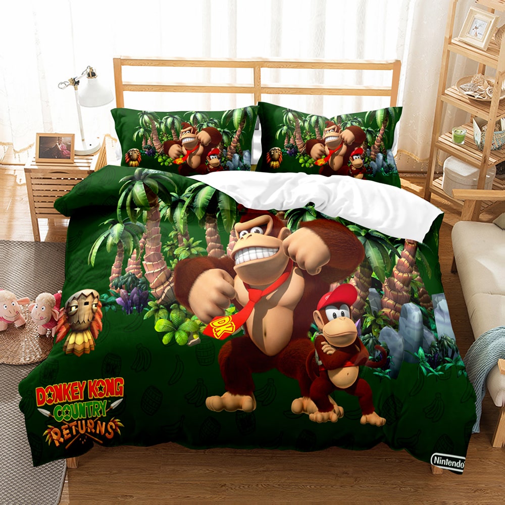 Donkey Kong Comfortable Bedding Three-Piece Soft and Breathable Duvet Cover - Image 11