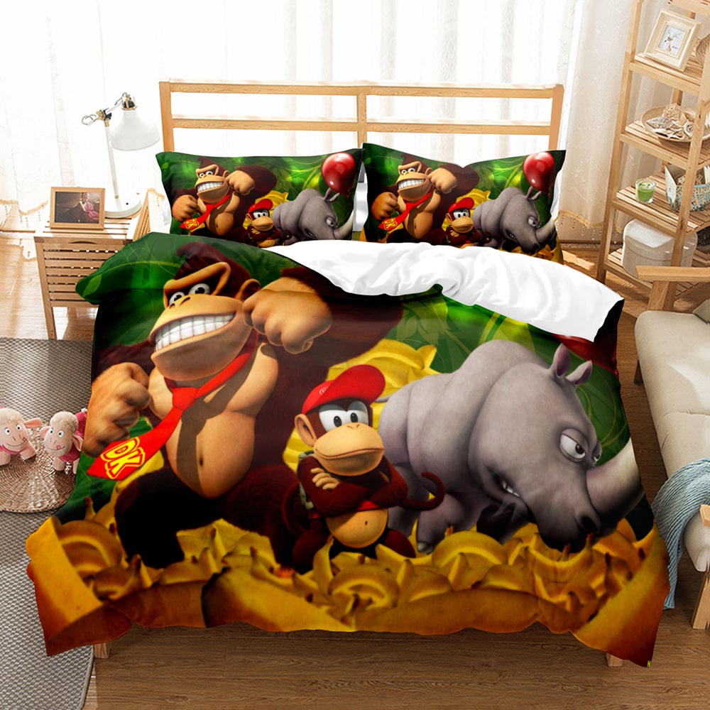 Donkey Kong Comfortable Bedding Three-Piece Soft and Breathable Duvet Cover - Image 13