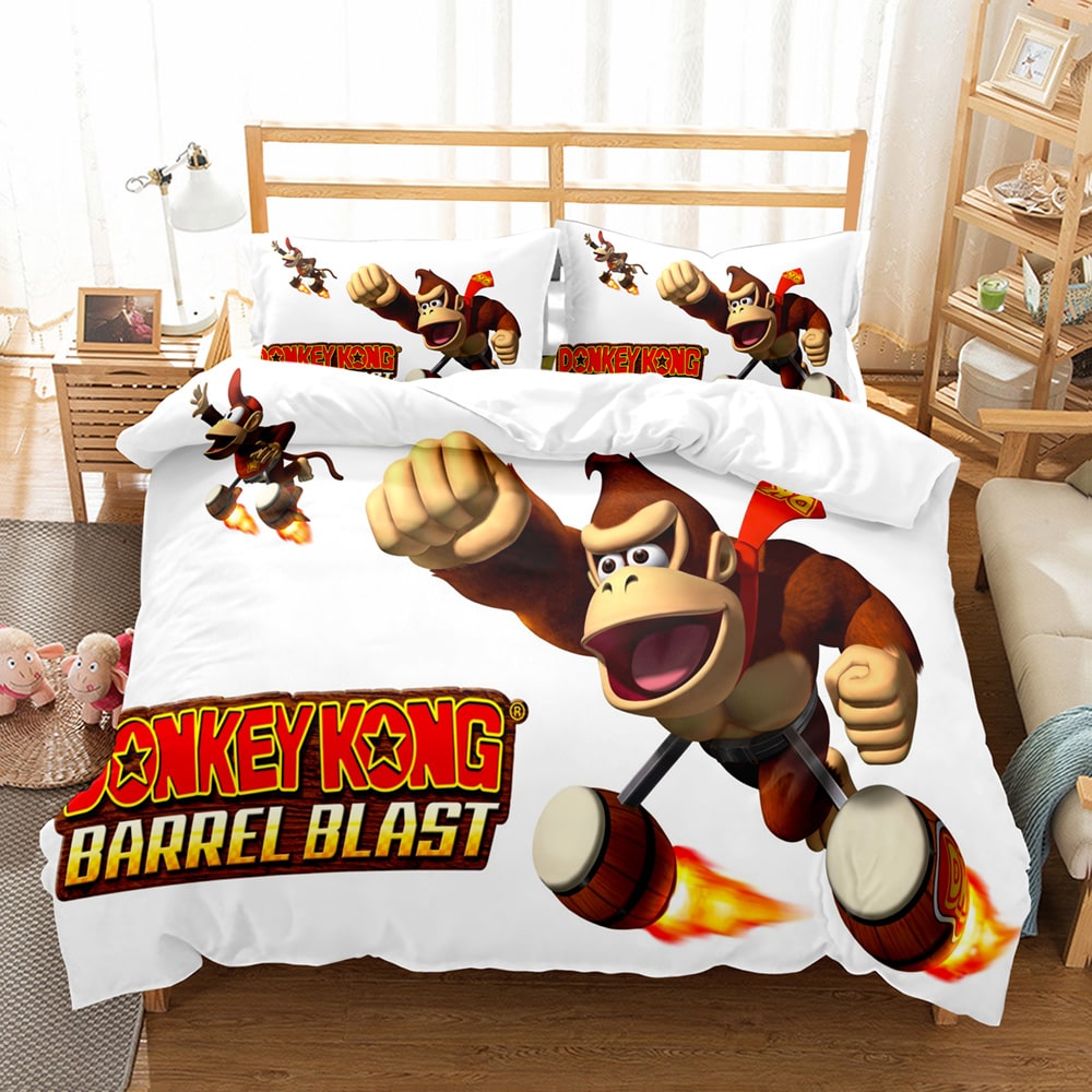 Donkey Kong Comfortable Bedding Three-Piece Soft and Breathable Duvet Cover - Image 24