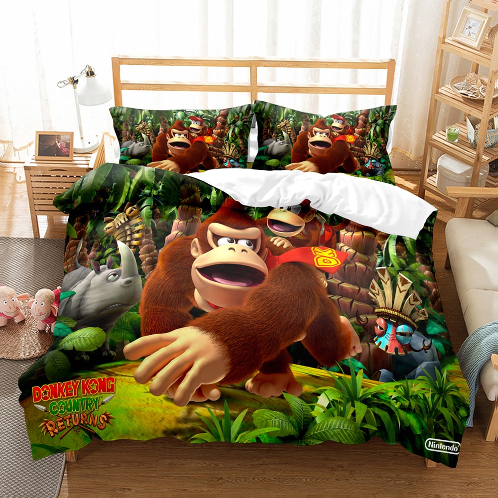 Donkey Kong Comfortable Bedding Three-Piece Soft and Breathable Duvet Cover - Image 6