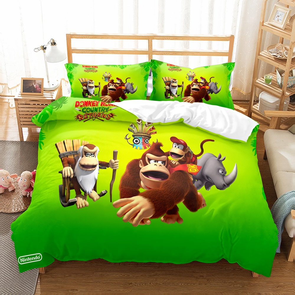 Donkey Kong Comfortable Bedding Three-Piece Soft and Breathable Duvet Cover - Image 8