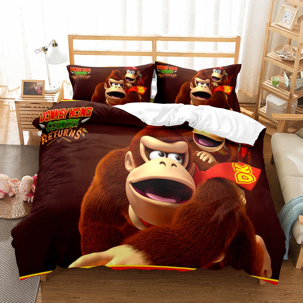 Donkey Kong Comfortable Bedding Three-Piece Soft and Breathable Duvet Cover - Image 9