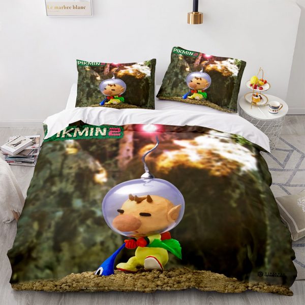 Pikmin Comfortable Bedding Three-Piece Soft and Breathable Duvet Cover - Image 11