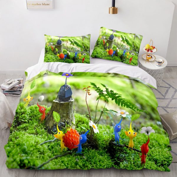 Pikmin Comfortable Bedding Three-Piece Soft and Breathable Duvet Cover - Image 12