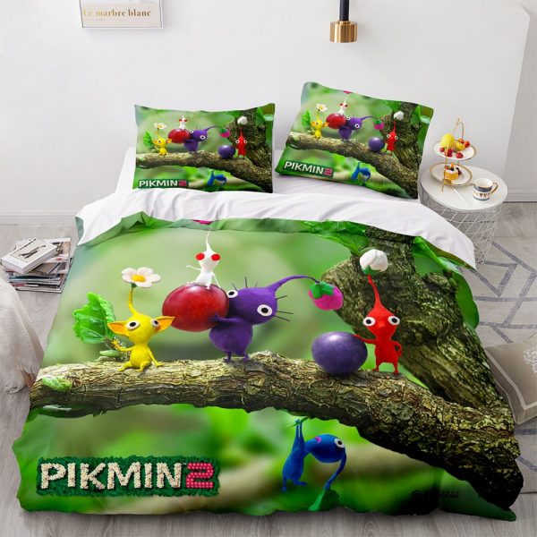Pikmin Comfortable Bedding Three-Piece Soft and Breathable Duvet Cover - Image 14