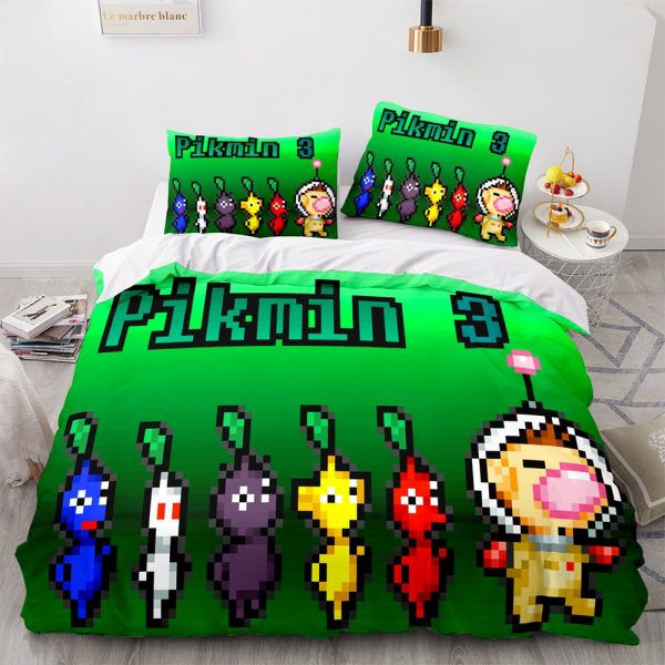 Pikmin Comfortable Bedding Three-Piece Soft and Breathable Duvet Cover - Image 2