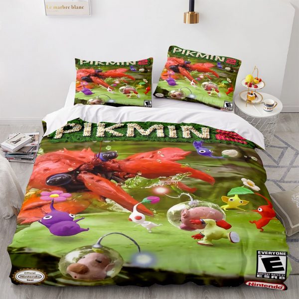 Pikmin Comfortable Bedding Three-Piece Soft and Breathable Duvet Cover - Image 3