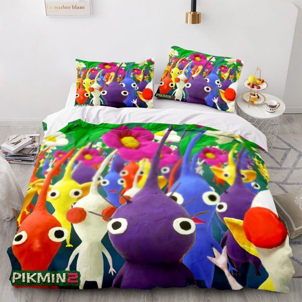 Pikmin Comfortable Bedding Three-Piece Soft and Breathable Duvet Cover - Image 4