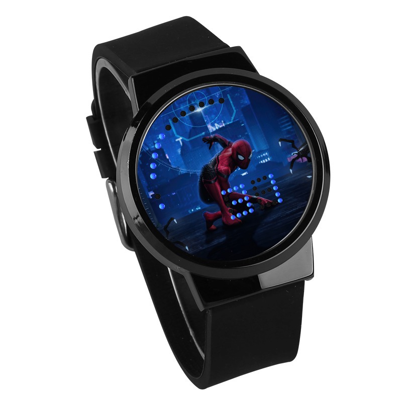 Spider-Man No Way Home Waterproof LED Touch Screen Watch Black Strap Black Dial - Image 4