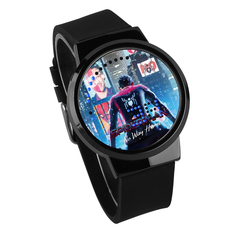 Spider-Man No Way Home Waterproof LED Touch Screen Watch Black Strap Black Dial - Image 7