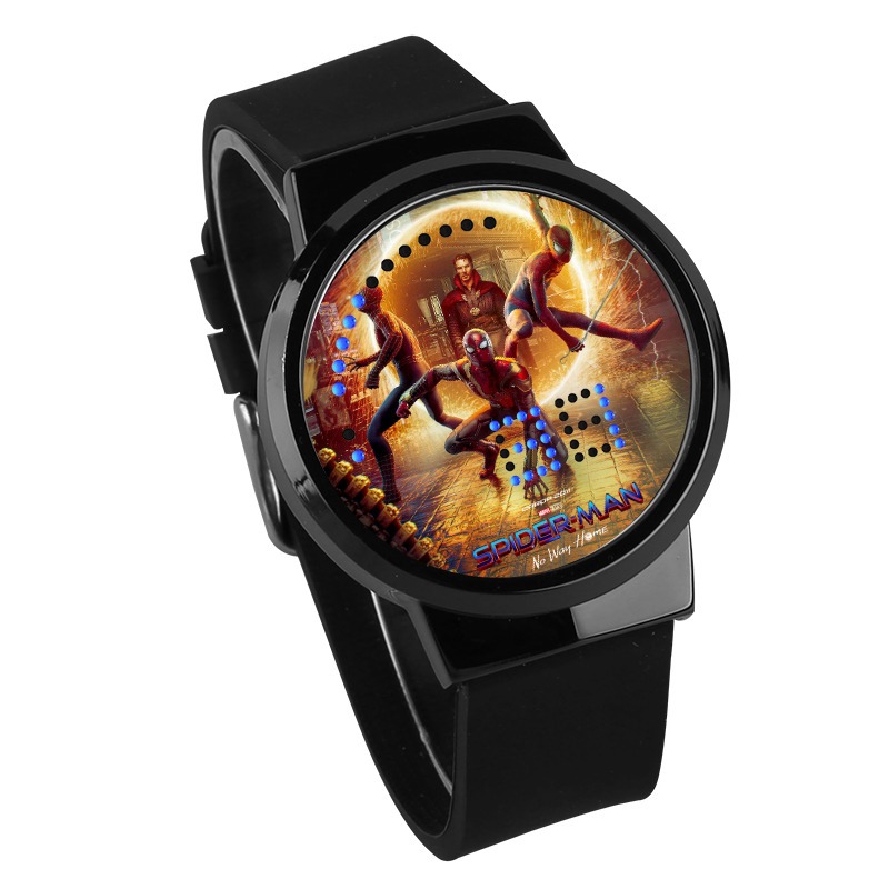 Spider-Man No Way Home Waterproof LED Touch Screen Watch Black Strap Black Dial - Image 9