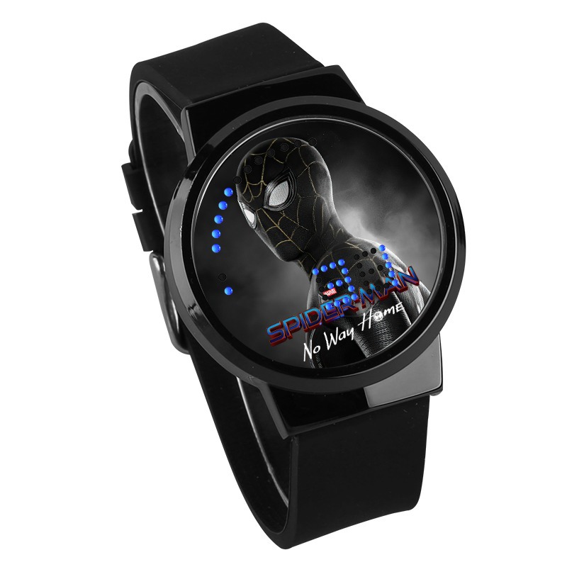 Spider-Man No Way Home Waterproof LED Touch Screen Watch Black Strap Black Dial - Image 11