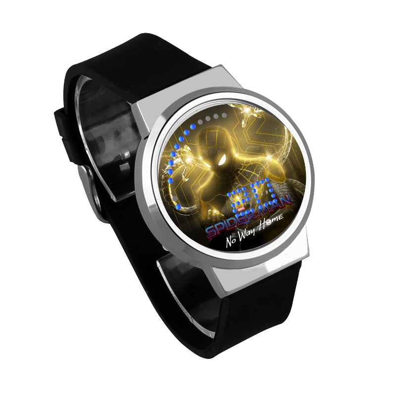 Spider-Man No Way Home Waterproof LED Touch Screen Watch Black Strap Silver Dial - Image 4