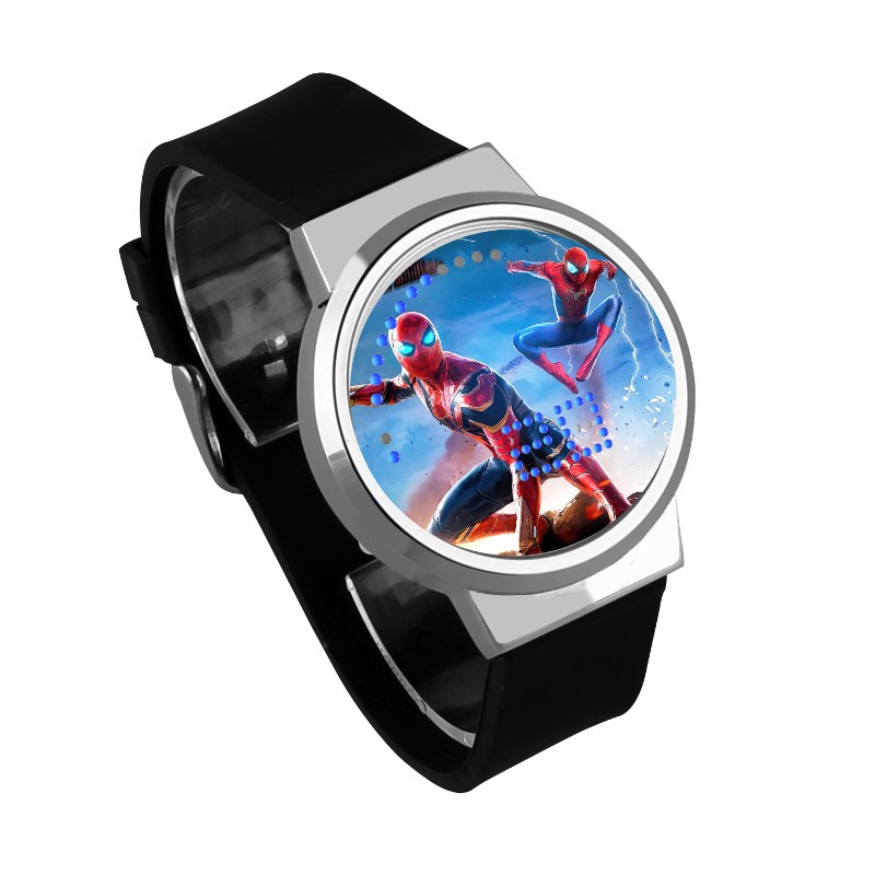 Spider-Man No Way Home Waterproof LED Touch Screen Watch Black Strap Silver Dial - Image 5