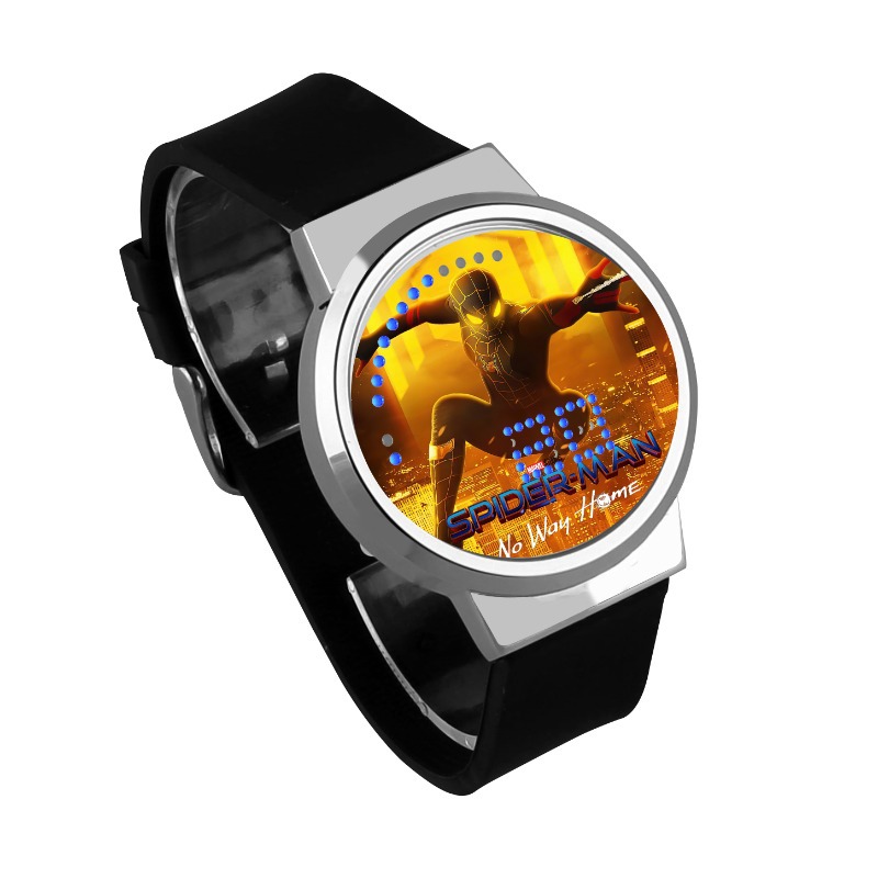 Spider-Man No Way Home Waterproof LED Touch Screen Watch Black Strap Silver Dial - Image 6