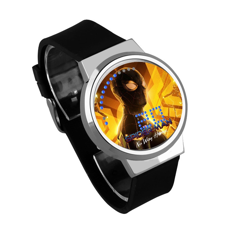 Spider-Man No Way Home Waterproof LED Touch Screen Watch Black Strap Silver Dial - Image 8