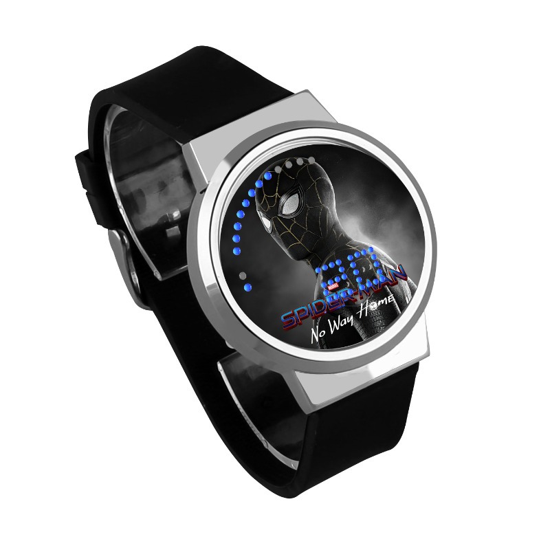 Spider-Man No Way Home Waterproof LED Touch Screen Watch Black Strap Silver Dial - Image 10