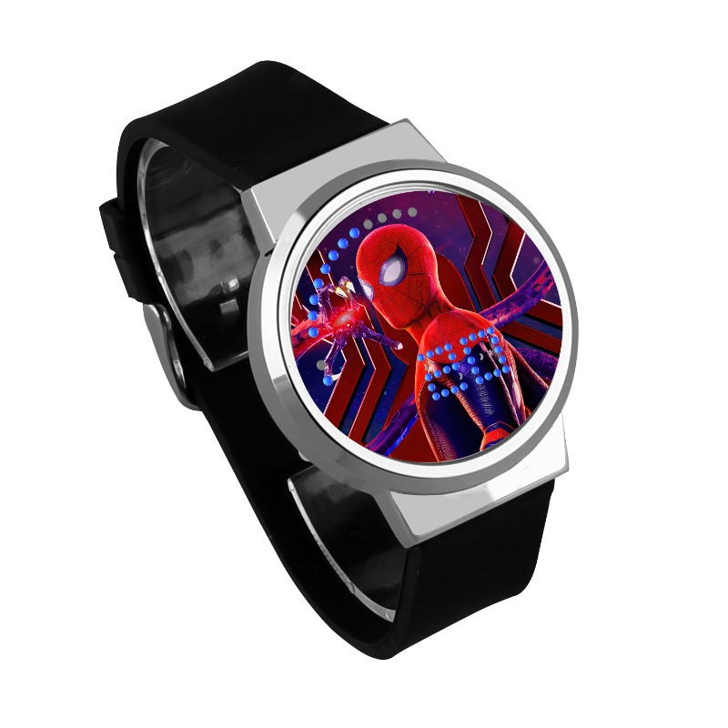 Spider-Man No Way Home Waterproof LED Touch Screen Watch Black Strap Silver Dial - Image 12